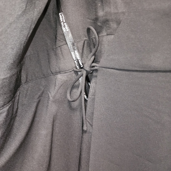 Karen Millen Black Assymetric Wrap Dress Size 6 US - Picture 7 of 14